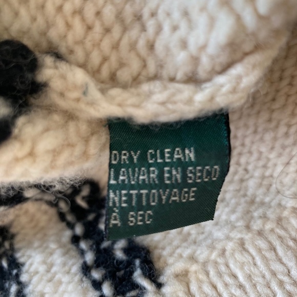 VTG L. RALPH LAUREN Heavy Knit Lambswool Hooded Toggle Tartan Midi-Cardigan Sz L - Picture 14 of 16